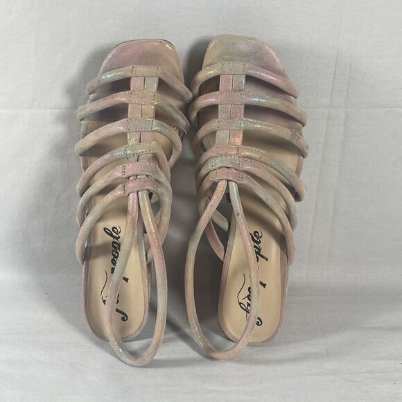 Free People Women's Multicolor Strappy Block Heel COLETTE Sandals Shoe Size 8.5‎ - Picture 6 of 9
